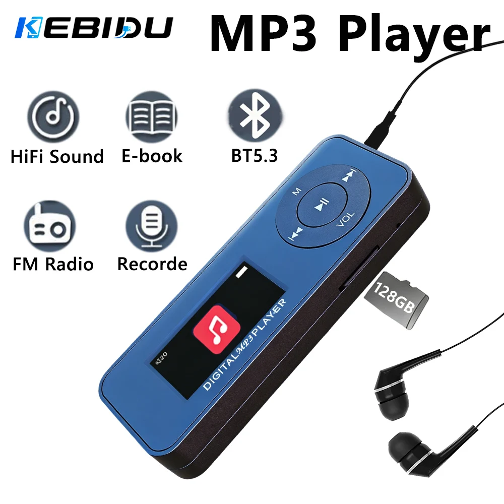 Audio Music Recorder - KEBIDU 휴대용 MP3 플레이어 블루투스 스포츠