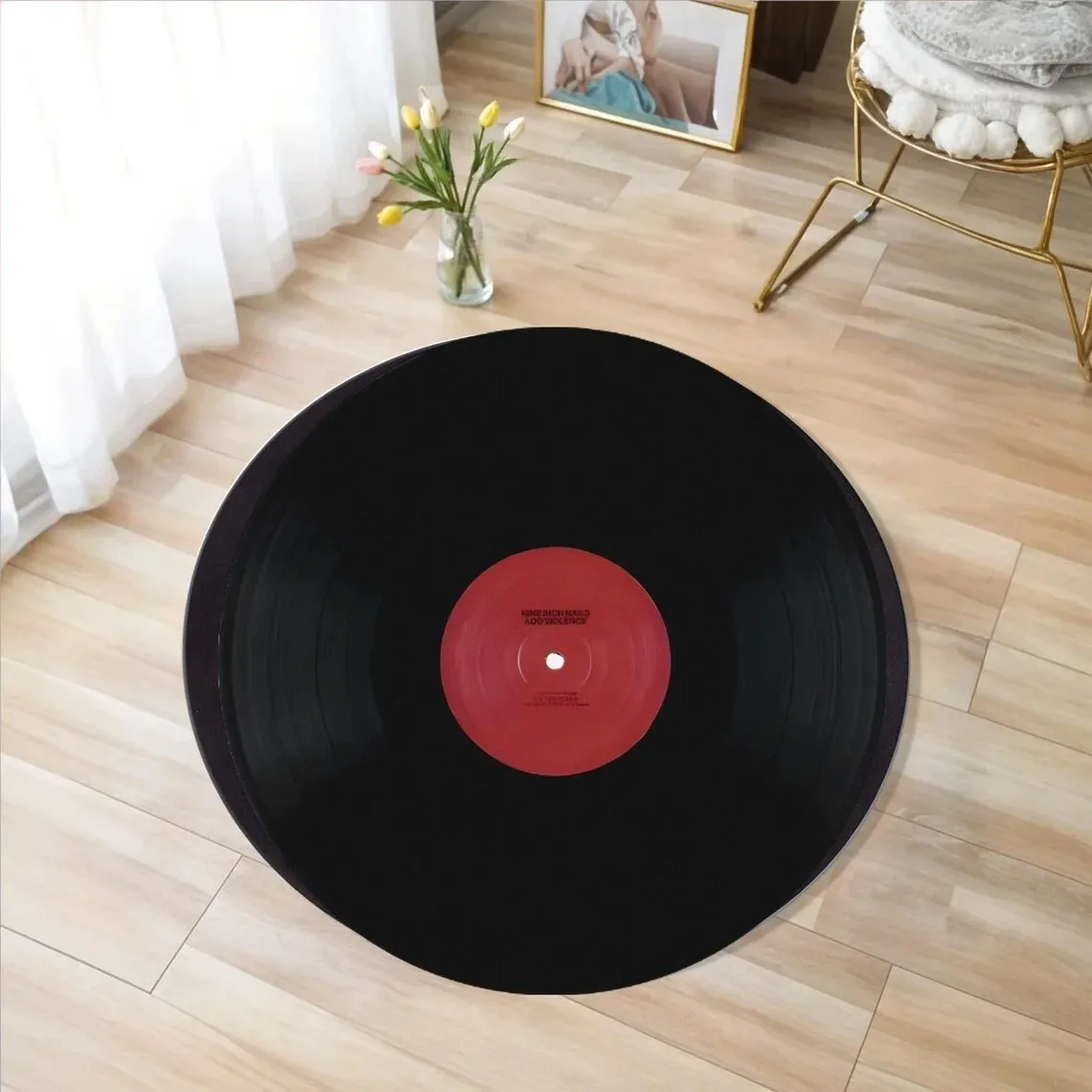 1개입 레트로 레코드 무늬 러그, 세탁기 사용 가능,  - Audio Music Visualizer Free 리뷰 및 가격